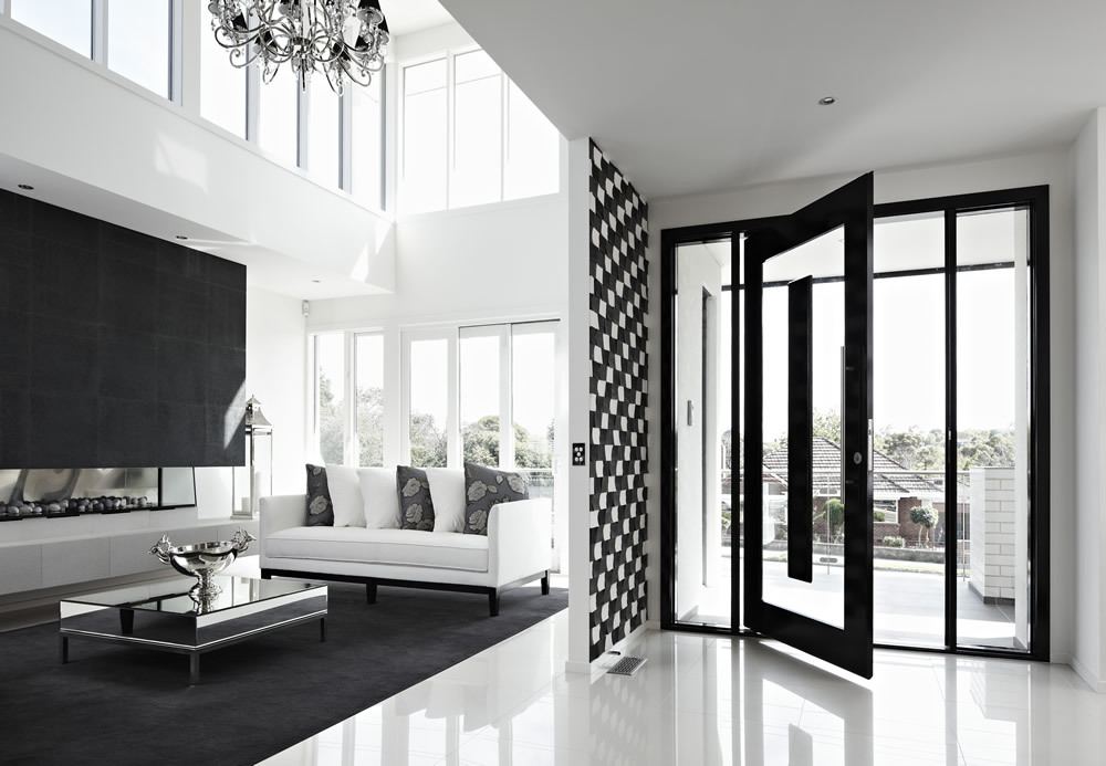 طراحی داخلی با رنگ سیاه و سفید 